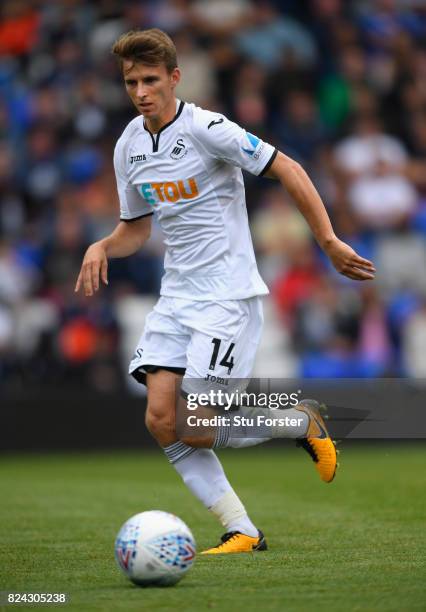 Swansea player Tom Carroll in action during the Pre Season Friendly match between Birmingham City and Swansea City at St Andrews on July 29, 2017 in...