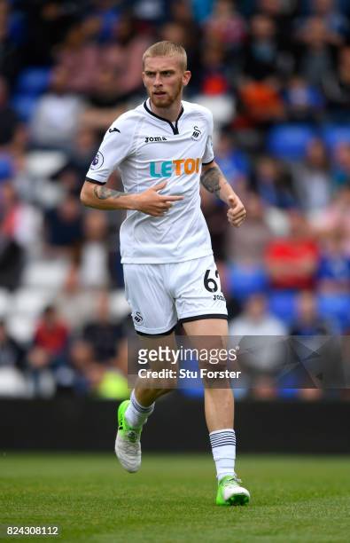 Swansea player Oliver McBurnie in action during the Pre Season Friendly match between Birmingham City and Swansea City at St Andrews on July 29, 2017...