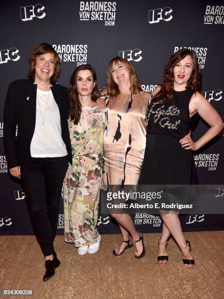 Actors Carolyn Taylor, Meredith MacNeill, Jennifer Whalen, and Aurora Browne of 'Baroness Von Sketch' at the IFC Summer TCA Press Tour at The Beverly...