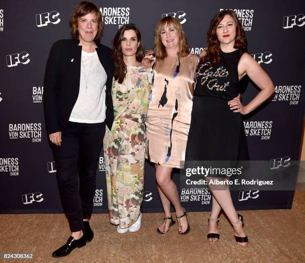 Actors Carolyn Taylor, Meredith MacNeill, Jennifer Whalen, and Aurora Browne of 'Baroness Von Sketch' at the IFC Summer TCA Press Tour at The Beverly...