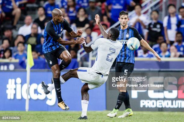 Internazionale Midfielder Geoffrey Kondogbia fights for the ball with Chelsea Defender Antonio Rudiger during the International Champions Cup 2017...