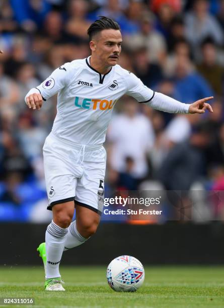 Swansea player Roque Mesa in action during the Pre Season Friendly match between Birmingham City and Swansea City at St Andrews on July 29, 2017 in...