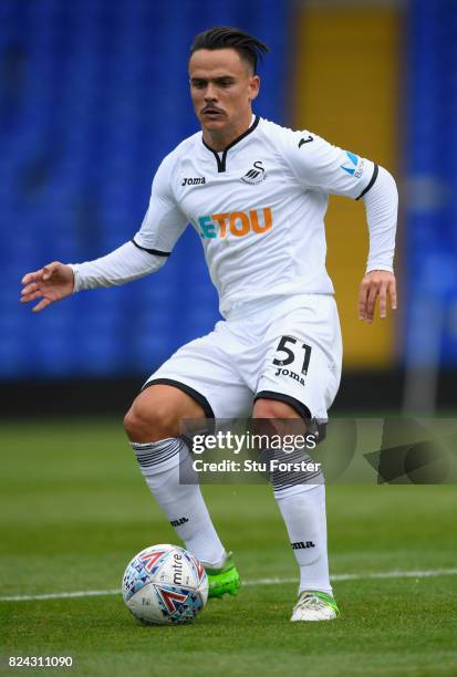 Swansea player Roque Mesa in action during the Pre Season Friendly match between Birmingham City and Swansea City at St Andrews on July 29, 2017 in...