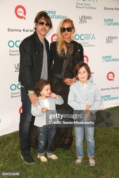 Rodger Berman, Rachel Zoe and sons Skyler Berman and Kaius Berman attend the 20th Annual Super Saturday to benefit the Ovarian Cancer Research Fund...