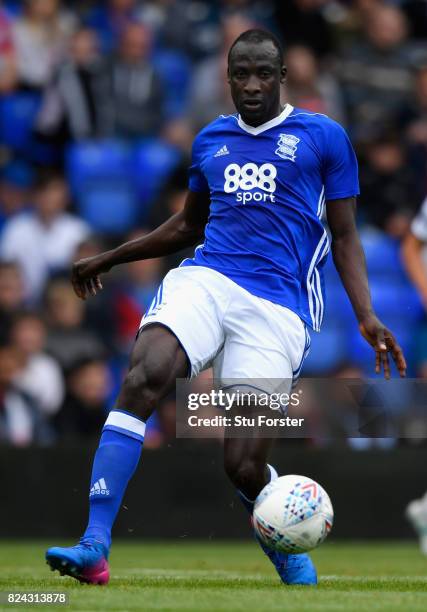 Cheikh Ndoye of Birmingham in action during the Pre Season Friendly match between Birmingham City and Swansea City at St Andrews on July 29, 2017 in...