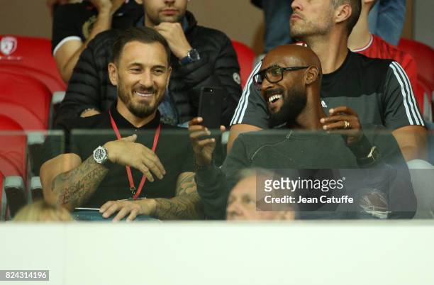 Nicolas Anelka attends the pre-season friendly match between Lille OSC and Stade Rennais FC at Stade Pierre Mauroy on July 29, 2017 in Lille, France.