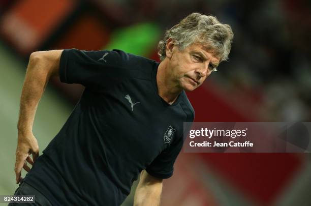 Coach of Rennes Christian Gourcuff during the pre-season friendly match between Lille OSC and Stade Rennais FC at Stade Pierre Mauroy on July 29,...