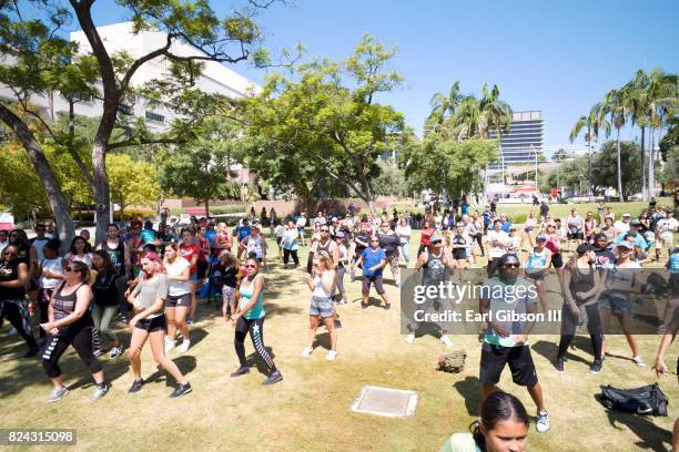 General view of atmosphere from National Dance Day at Los Angeles Grand Park on July 29, 2017 in Los Angeles, California.