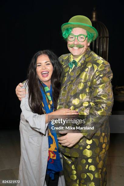 Scarlett Moffatt and Rufus Hound backstage after a performance of "The Wind In The Willow" at London Palladium on July 29, 2017 in London, England.