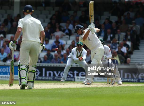 England's Jonny Bairstow during the International Test Match Series Day Two match between England and South Africa at The Kia Oval Ground in London...