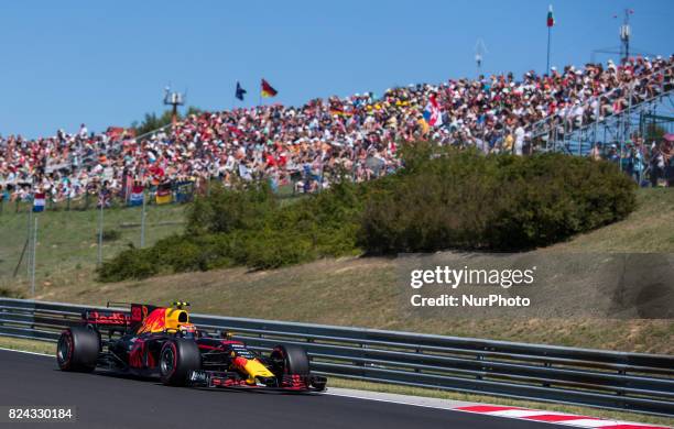 Max Verstappen of Netherland and Red Bull Racing driver goes during the qualification session at Pirelli Hungarian Formula 1 Grand Prix on Jul 29,...