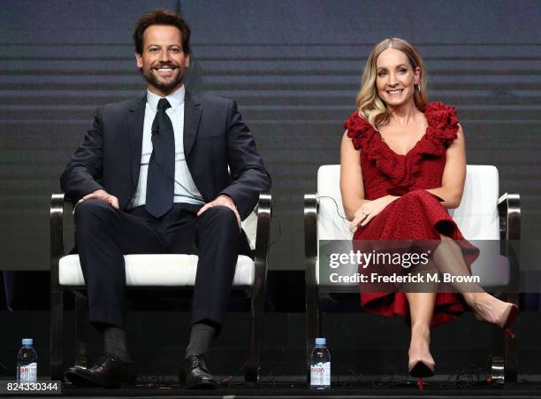 Actors Ioan Gruffudd and Joanne Froggatt of 'Liar' speak onstage during the SundanceTV portion of the 2017 Summer Television Critics Association...