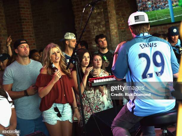 Singer/Songwriter Seth Ennis performs during Manchester City Host Pre-Game Party in Nashville at George Jones Museum on July 29, 2017 in Nashville,...