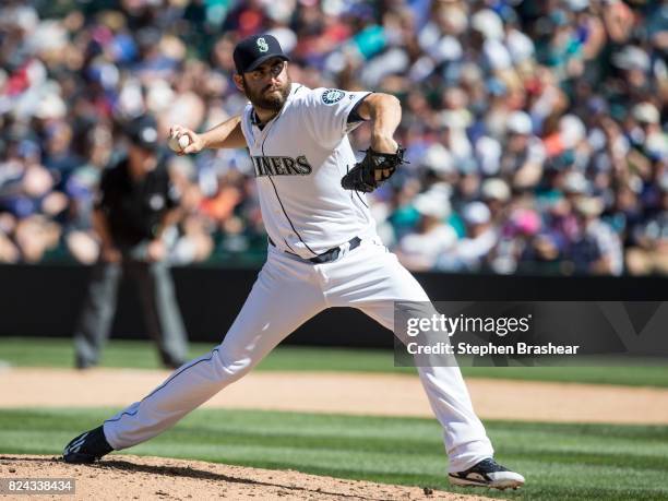 Reliever Tony Zych of the Seattle Mariners delivers a pitch during the seventh inning of an interleague game against the Seattle Mariners at Safeco...