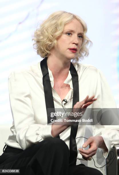 Actor Gwendoline Christie of 'Top of the Lake: China Girl'' speaks onstage during the Sundance TV portion of the 2017 Summer Television Critics...