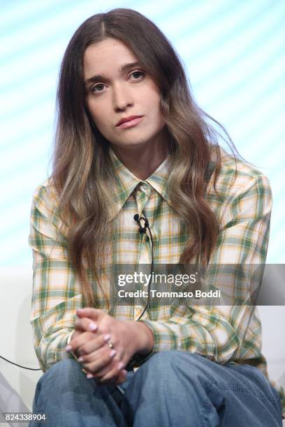 Actor Alice Englert of 'Top of the Lake: China Girl'' speaks onstage during the Sundance TV portion of the 2017 Summer Television Critics Association...