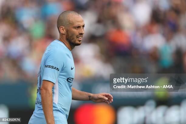 David Silva of Manchester City during the International Champions Cup 2017 match between Manchester City and Tottenham Hotspur at Nissan Stadium on...