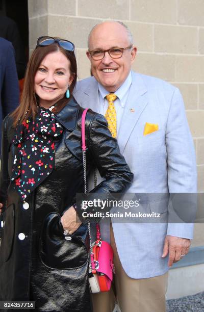 Judith Giuliani and Rudy Giuliani attend the 24th Annual Watermill Center Summer Benefit and Auction at The Watermill Center on July 29, 2017 in...