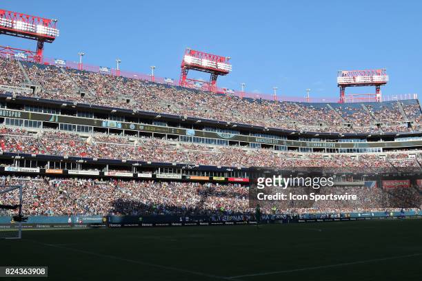 Record crowd for soccer in the state of Tennessee of over 56,000 at the game between Manchester City and Tottenham Hotspur. Manchester City defeated...
