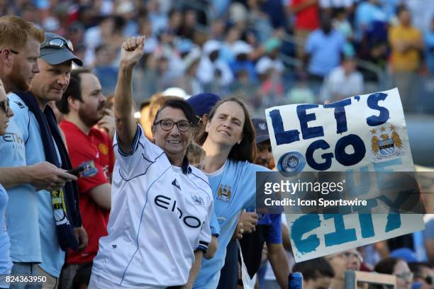 Manchester City fans during the game between Manchester City and Tottenham Hotspur. Manchester City defeated Tottenham by the score of 3-0. This...