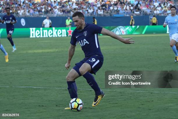 Tottenham Hotspur forward Vincent Janssen during the game between Manchester City and Tottenham Hotspur. Manchester City defeated Tottenham by the...