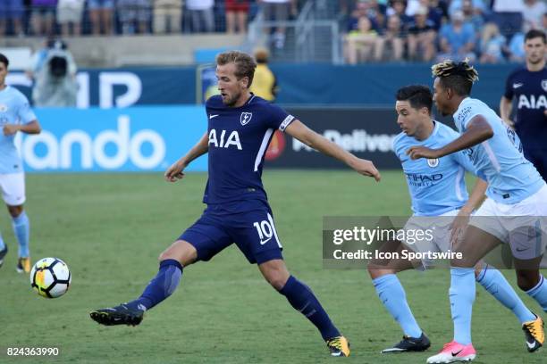 Tottenham Hotspur forward Harry Kane during the game between Manchester City and Tottenham Hotspur. Manchester City defeated Tottenham by the score...