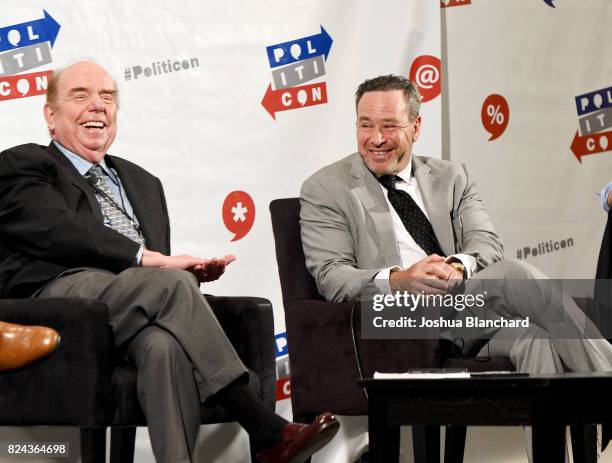 Bob Shrum and David Frum at 'Art of the Campaign Strategy' panel during Politicon at Pasadena Convention Center on July 29, 2017 in Pasadena,...