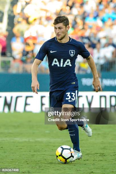 Tottenham Hotspur defender Ben Davies controls the ball during the second half of a International Champions Cup match between Tottenham Hotspur and...