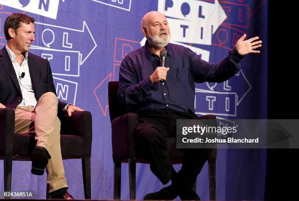 Mark K. Updegrove and Robert Reiner at 'LBJ' panel during Politicon at Pasadena Convention Center on July 29, 2017 in Pasadena, California.
