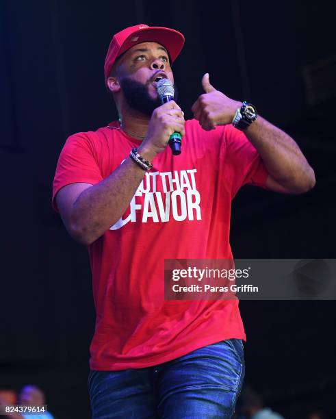 Recording artist James Fortune performs onstage at 2017 Praise In The Park at Lakewood Amphitheatre on July 29, 2017 in Atlanta, Georgia.