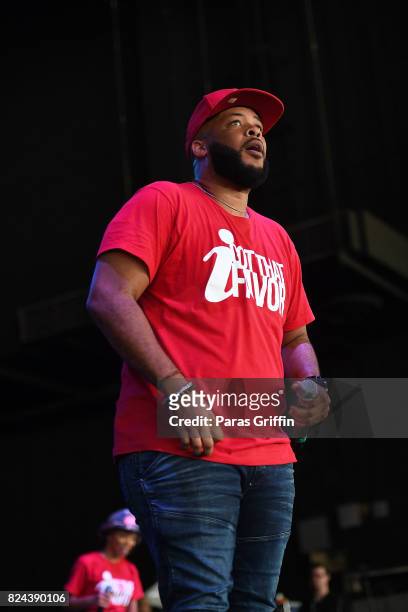 Recording artist James Fortune performs onstage at 2017 Praise In The Park at Lakewood Amphitheatre on July 29, 2017 in Atlanta, Georgia.