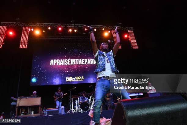 Deitrick Haddon performs onstage at 2017 Praise In The Park at Lakewood Amphitheater on July 29, 2017 in Atlanta, Georgia.