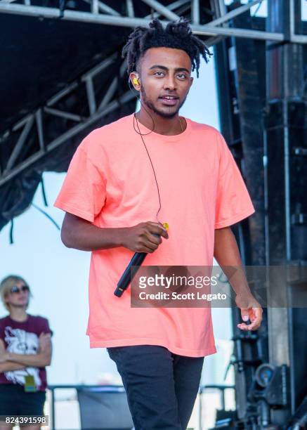 Amine' performs during day 1 of Mo Pop Festival at Detroit Riverfront on July 29, 2017 in Detroit, Michigan.