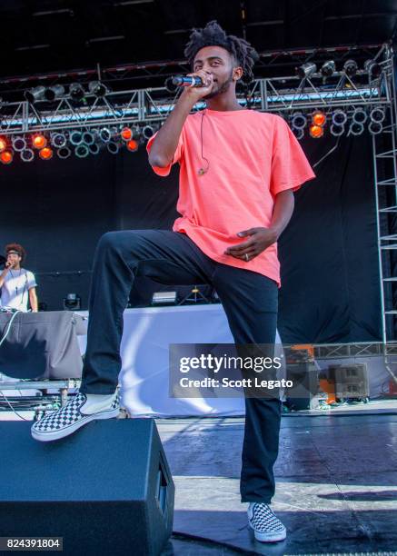 Amine' performs during day 1 of Mo Pop Festival at Detroit Riverfront on July 29, 2017 in Detroit, Michigan.