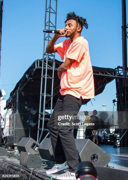 Amine' performs during day 1 of Mo Pop Festival at Detroit Riverfront on July 29, 2017 in Detroit, Michigan.