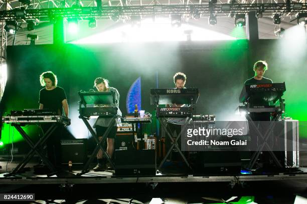 Adam Jones, Michael Stein, Kyle Dixon and Mark Donica of 'S U R V I V E' perform at the 2017 Panorama Music Festival at Randall's Island on July 29,...