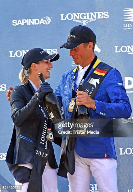 Simone Blum and Christian Ahlmann during the Global Jumping at Longines Global Champions Tour at Sommergarten unter dem Funkturm on July 29, 2017 in...