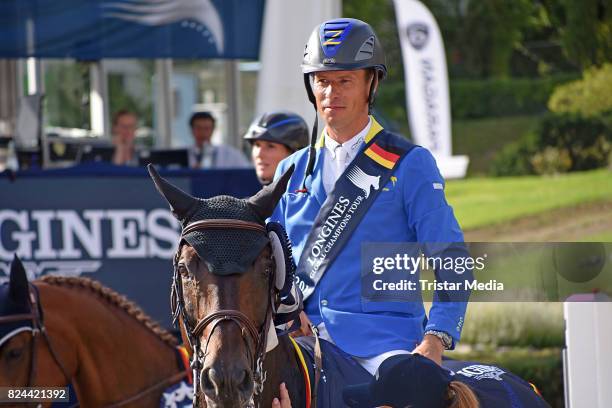 Christian Ahlmann during the Global Jumping at Longines Global Champions Tour at Sommergarten unter dem Funkturm on July 29, 2017 in Berlin, Germany.