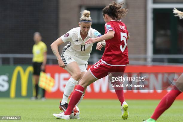Anja Mittag of Germany women, Simone Boye Sorensen of Denmark women during the UEFA WEURO 2017 quarter finale match between Germany and Denmark at...
