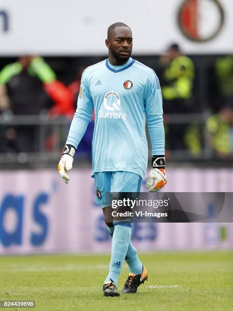 Goalkeeper Kenneth Vermeer of Feyenoord during the pre-season friendly match between Feyenoord Rotterdam and Real Sociedad at the Kuip on July 29,...