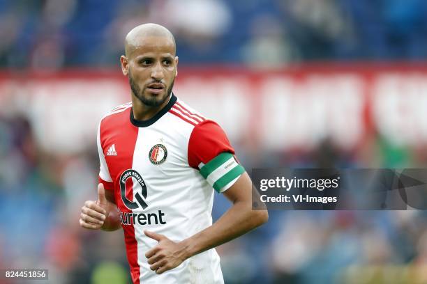 Karim El Ahmadi of Feyenoord during the pre-season friendly match between Feyenoord Rotterdam and Real Sociedad at the Kuip on July 29, 2017 in...