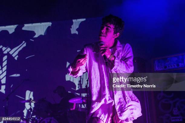 Asa Taccone performs with Portugal. The Man at Hollywood Palladium on July 29, 2017 in Los Angeles, California.