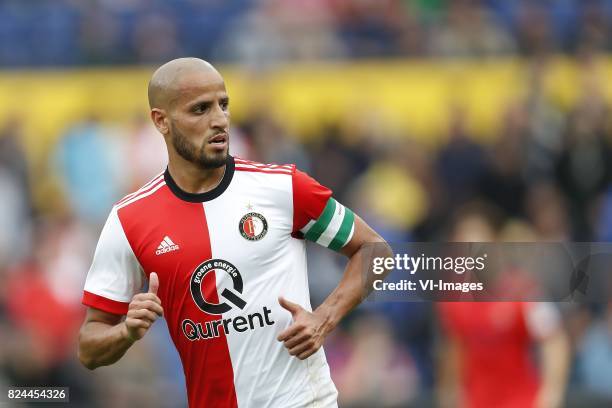 Karim El Ahmadi of Feyenoord during the pre-season friendly match between Feyenoord Rotterdam and Real Sociedad at the Kuip on July 29, 2017 in...