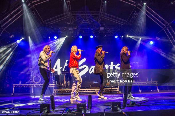 Melanie Blatt, Shaznay Lewis, Nicole Appleton and Natalie Appleton from All Saints perform during Camp Bestivalat Lulworth Castle on July 28, 2017 in...