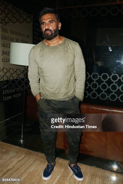Bollywood actor Suniel Shetty at the trailer launch of film 'The Rally' at PVR Andheri, on July 26, 2017 in Mumbai, India.