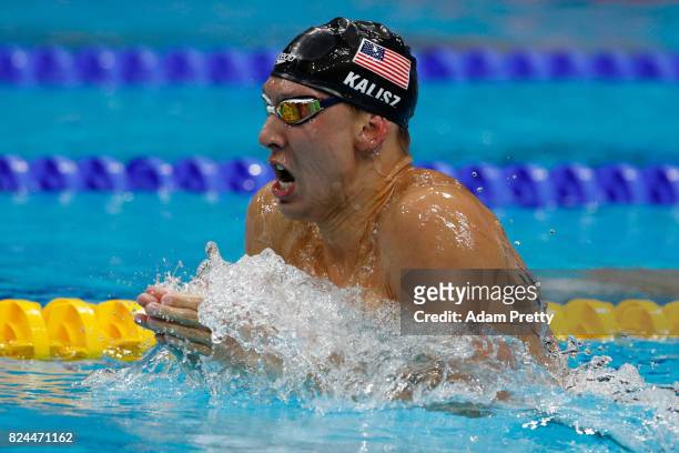 Chase Kalisz of the United States competes during the Men's 400m Individual Medley Final on day seventeen of the Budapest 2017 FINA World...