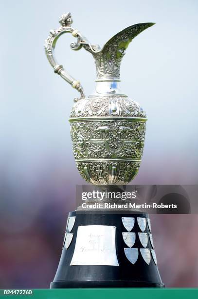 General View of the Senior Claret Jug during the final round of the Senior Open Championship presented by Rolex at Royal Porthcawl Golf Club on July...