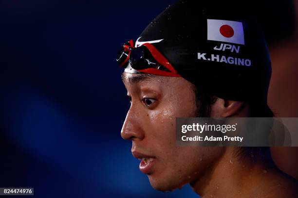 Kosuke Hagino of Japan competes during the Men's 400m Individual Medle Final on day seventeen of the Budapest 2017 FINA World Championships on July...