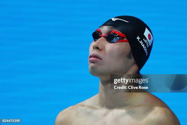 Kosuke Hagino of Japan competes during the Men's 400m Individual Medle Final on day seventeen of the Budapest 2017 FINA World Championships on July...