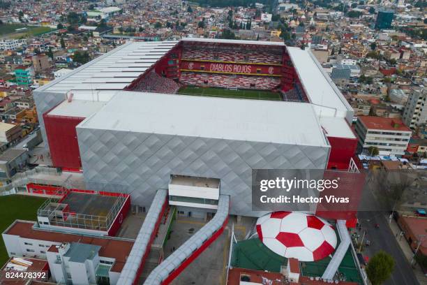 Aerial view of Nemesio Diez stadium prior the 2nd round match between Toluca and Leon as part of the Torneo Apertura 2017 Liga MX at Nemesio Diez...